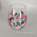 Tangan dicat bunga gelas wain stemless